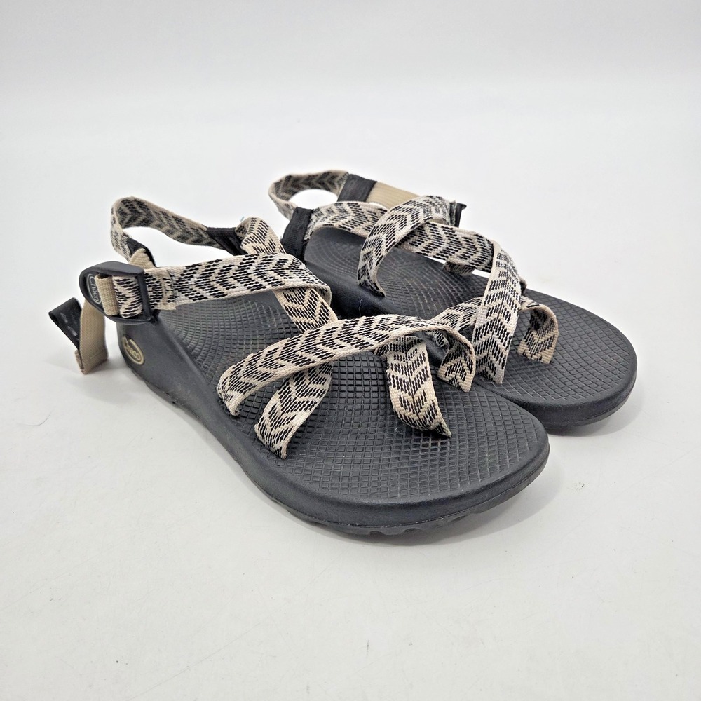Chaco Z2 Sport Sandals Hiking Trail Camping Nonmarking Black White Trine Bone 9